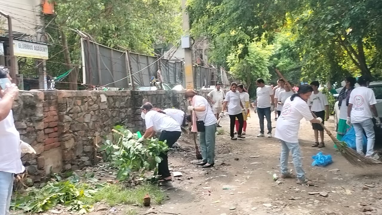 Volunteers organizing a clean-up drive.
